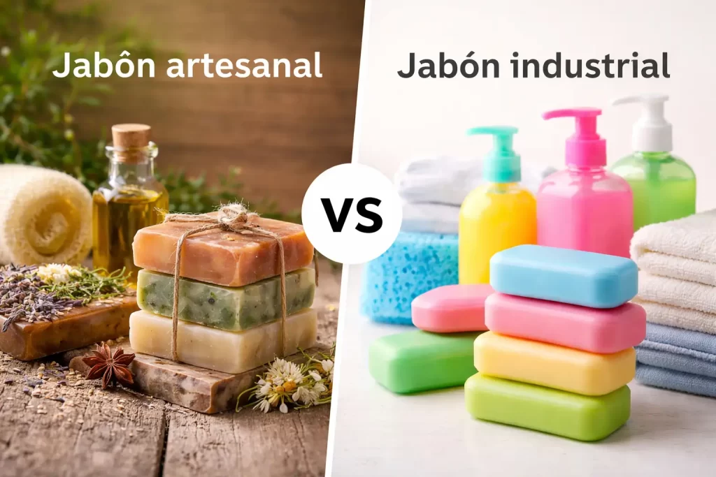 jabón artesanal vs jabón industrial comparación