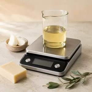 Balanza digital para pesar ingredientes de jabones artesanales