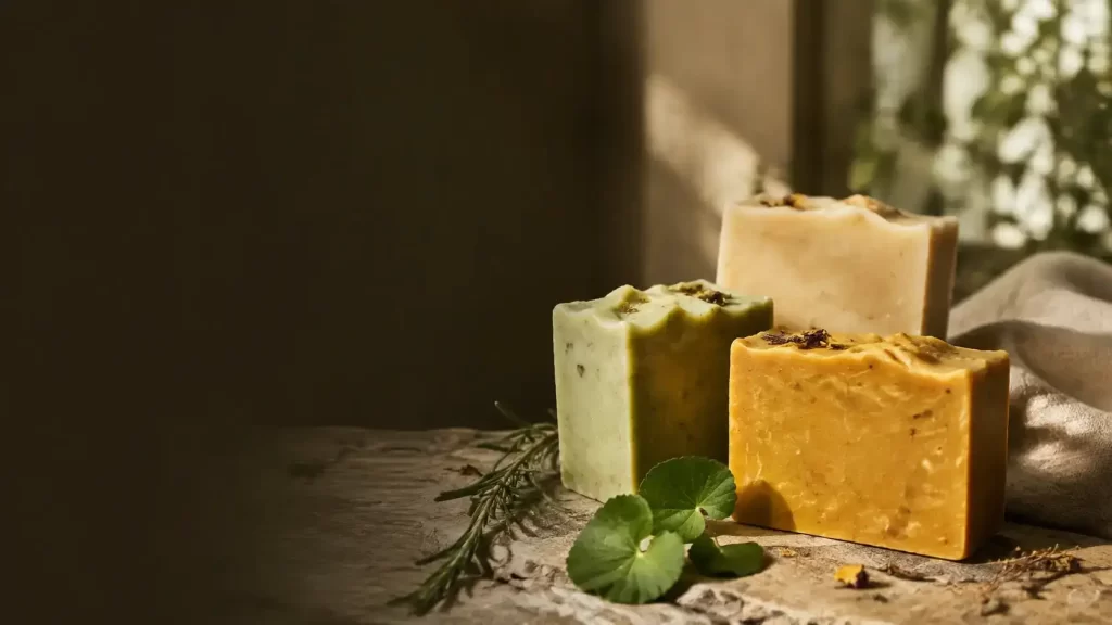 Jabones artesanales botánicos elaborados con ingredientes naturales