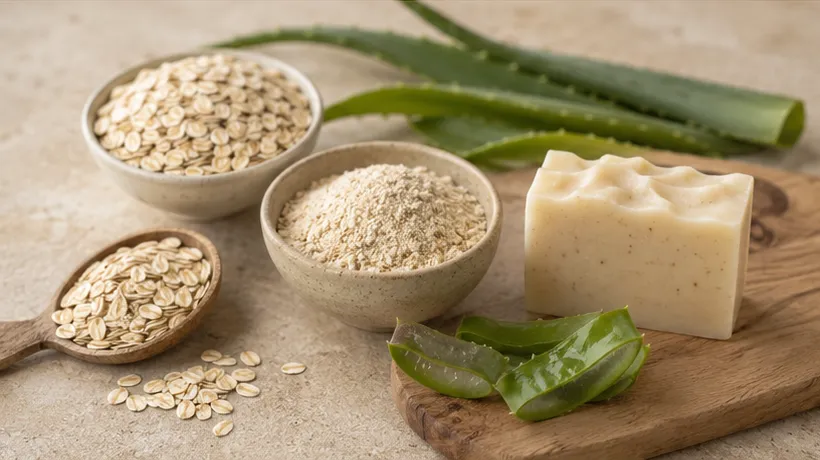 Avena y aloe vera utilizados en jabones artesanales
