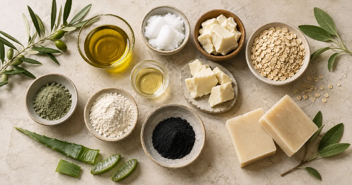 Ingredientes naturales utilizados en jabones artesanales